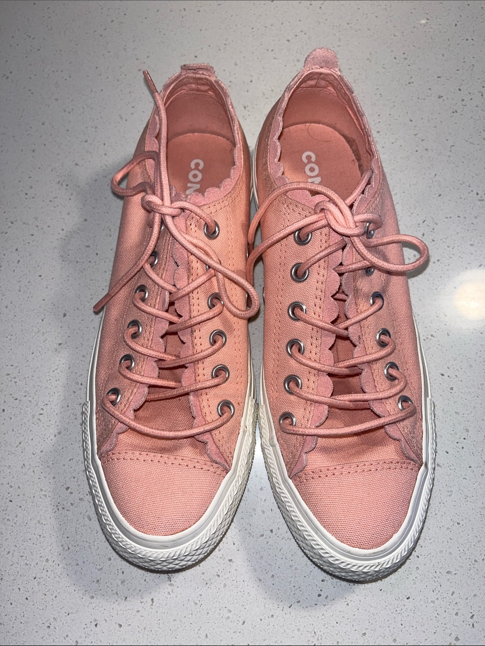 NWT Converse Chuck Taylor All Star Scallop Ox Coral Pink Sneakers Size 7